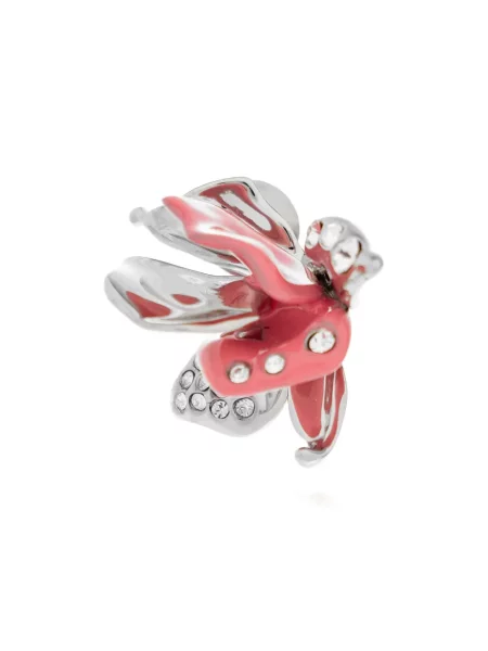 Cercei Marni cu model floral de cristal argintiu