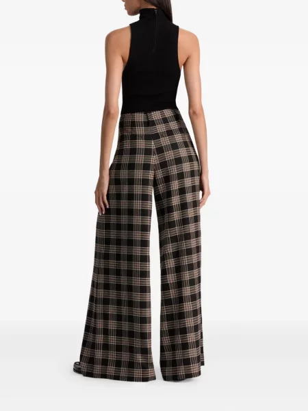 Pantaloni Alice + Olivia în carouri plisate negru