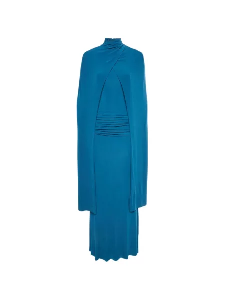 Rochie maxi Chats By C.dam drapată albastru