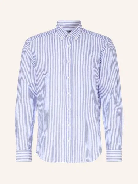 Strokesman's Košile Regular Fit S Příměsí Lnu modrá