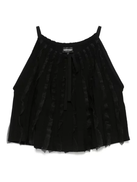 Top Emporio Armani cu volane negru