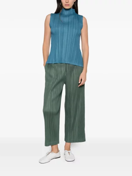 Pantaloni Pleats Please Issey Miyake verde
