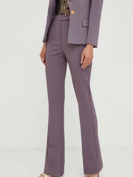Брюки Elisabetta Franchi с высокой посадкой фиолетовые