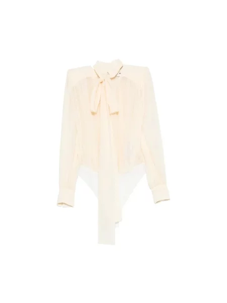 Jedwabna koszulka Elisabetta Franchi beżowa