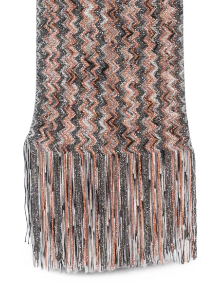 Πλεκτός κασκόλ Missoni με κρόσσια γκρι