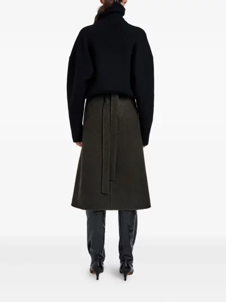 Fustă Proenza Schouler din țesătură twill maro