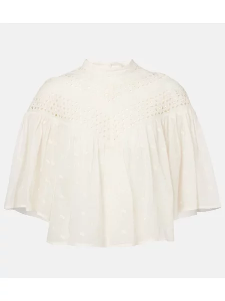 Top Nili Lotan cu broderie alb