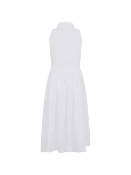 Cu centură rochie midi Moschino fără mâneci alb