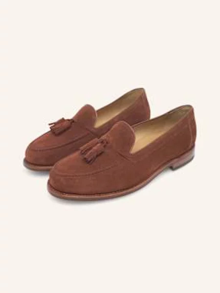 Heinrich Dinkelacker Loafersy Wien Plain Tassel V braun czerwone