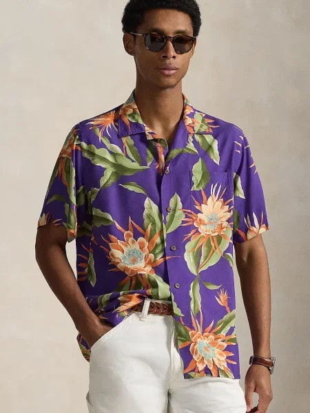 Polo Ralph Lauren srajca viskozna vijolična