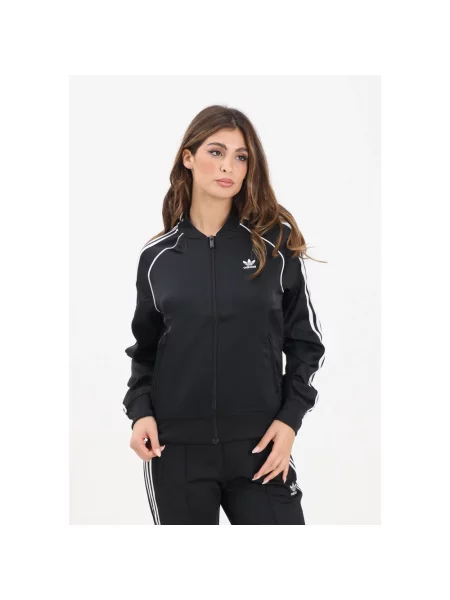 Satynowy top Adidas Originals do biegania czarny