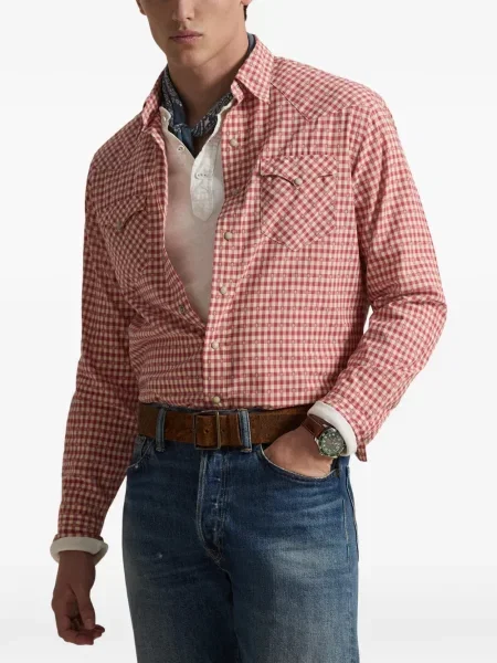 Czapka z daszkiem Polo Ralph Lauren w kratkę z twillu biznesowa niebieska