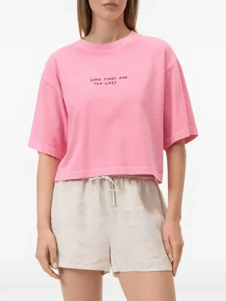 Cropp tricou Closed roz