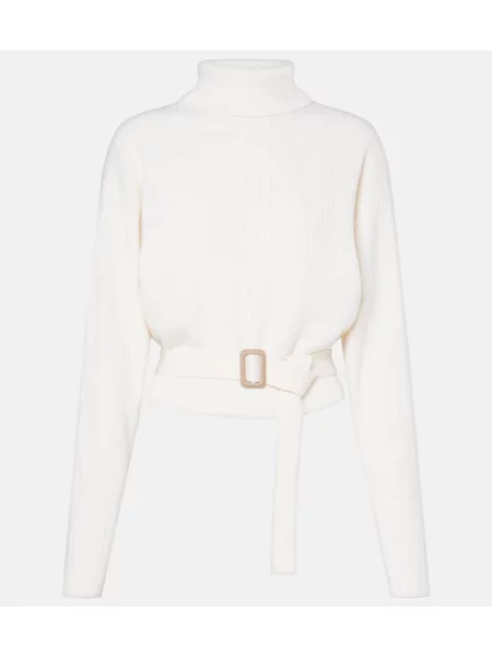 Pulover Chloé de lână alb