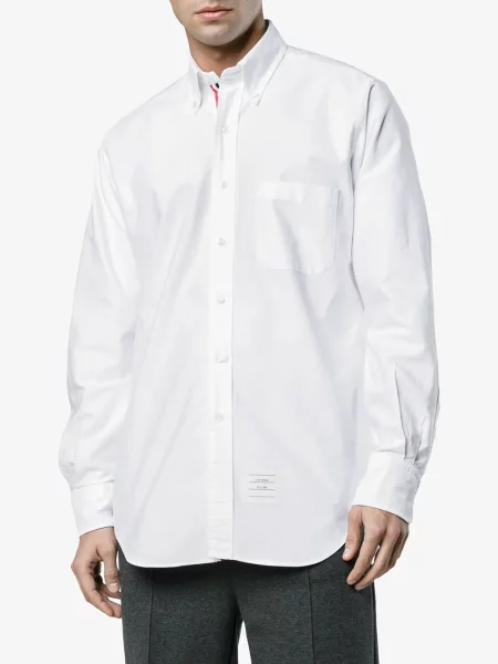 Keprová košile Thom Browne bílá