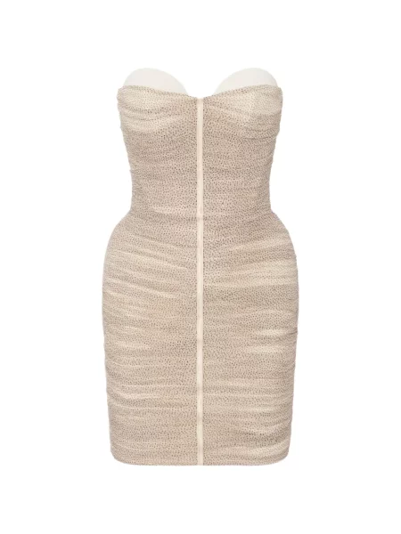 Rochie Elisabetta Franchi de mătase cu buline drapată