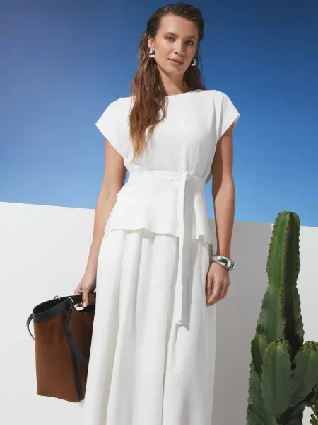 Блуза Seventeen льон/віскоза білий