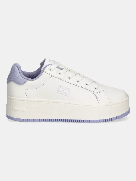 Tommy Jeans sneakersy skórzane TJW FLATFORM ESS MU biały