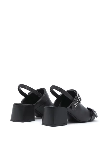 Кожени сандали Courreges черно