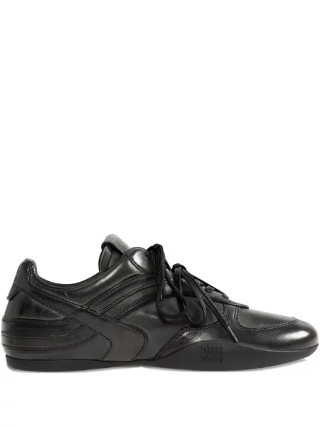 Sneakerși Miu Miu cu șireturi din dantelă negru