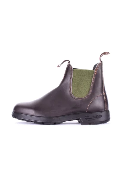 Sztyblety Blundstone skórzane z logo brązowe