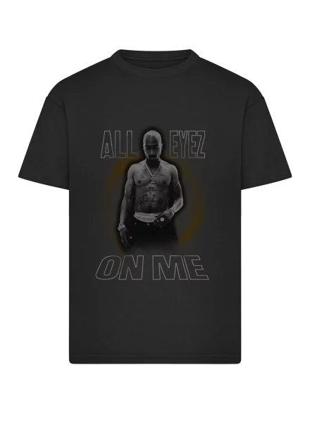 Merchcode Tričko All Eyez On Me umbra / šedá černá