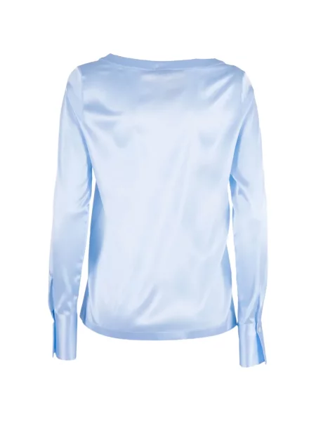Bluză Mazzarelli din satin albastru