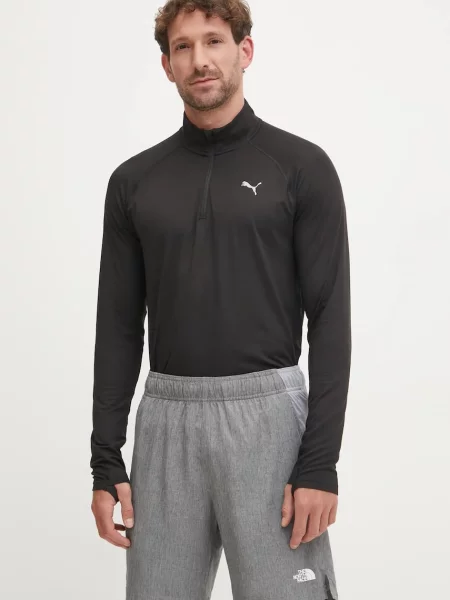 Pulover za tek Puma Velocity Cloudspun črna