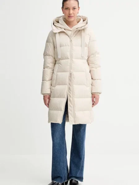 Płaszcz puchowy o kroju regular fit z wypełnieniem puchem i pierzem Marc O'polo beżowy