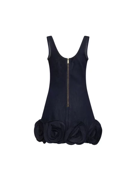 Sukienka mini Self-portrait w kwiatki garniturowa niebieska