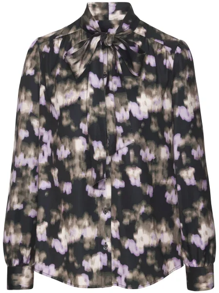 LASCANA Bluză maro mokka / mov deschis / negru alb