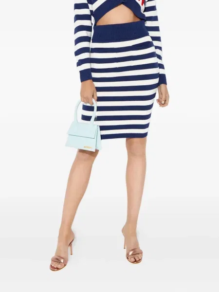 Fustă midi Kenzo cu dungi până la genunchi albastru