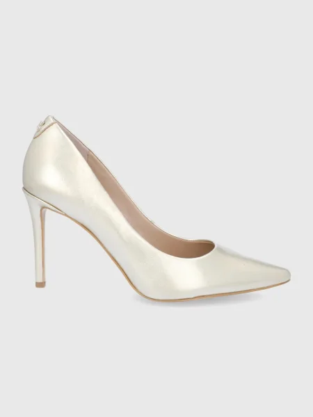 Кожени обувки с висок Guess PIERA бяло