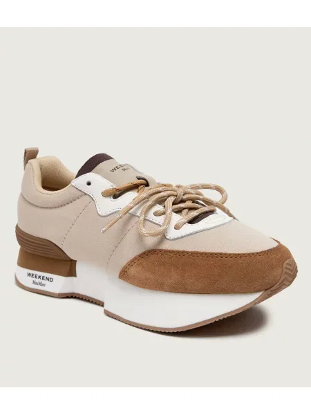 Weekend MaxMara Sneakers Wkazambra | piele întoarsă bej