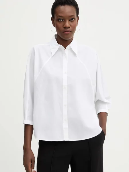 BOSS Orange cămașă din C Belenta cu guler clasic relaxed alb