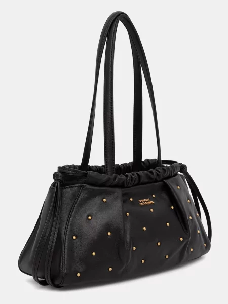 Tommy Hilfiger kabelka typu tote dámska kožená čierna