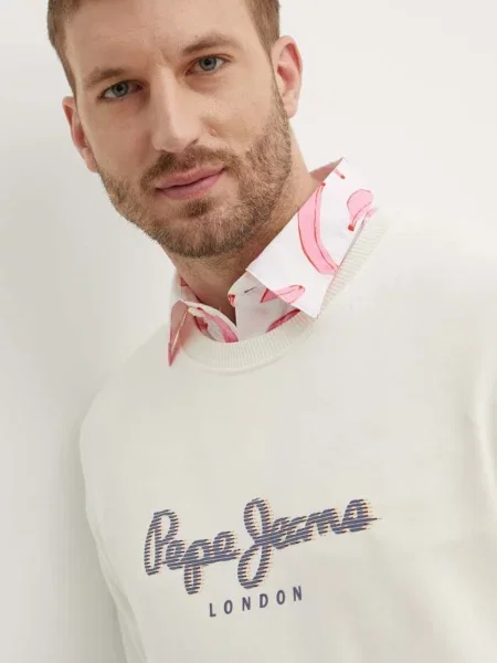 Суитчър Pepe Jeans с принт бежово