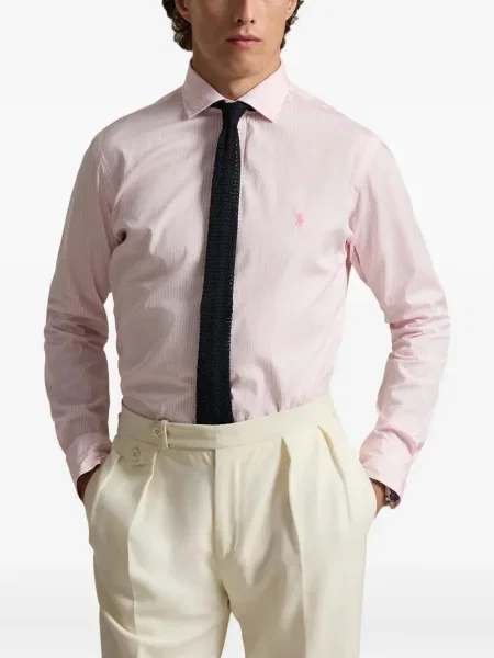 Dlouhá pruhovaná s límcem kšiltovka Polo Ralph Lauren modrá