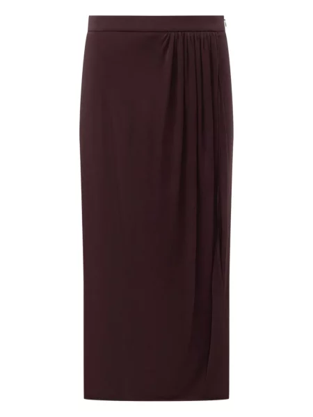 Maksi spódnica plisowana Tom Ford kopertowa brązowa