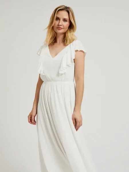 Obleka maxi obleka Moodo bela