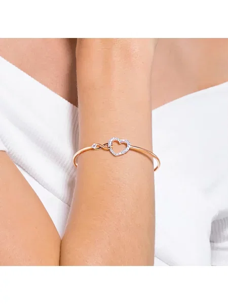 Swarovski Akcesoria Kobieta Żółty ONE SIZE bransoletka z symbolem nieskończoności i sercem różowa