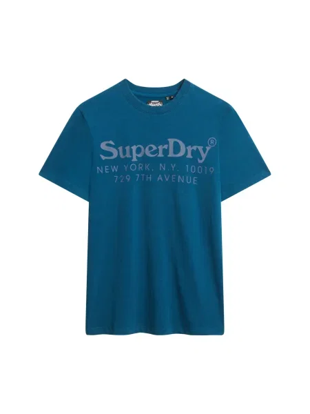 Superdry Tricou Venue gențiană / grej albastru