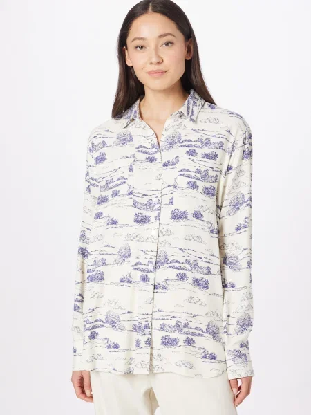 Nasty Gal Blúz / piszkosfehér kék