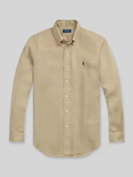 Koszula casualowa o kroju slim fit z czystego lnu Polo Ralph Lauren beżowa