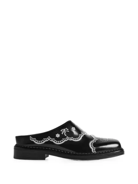 Papuci tip mules Simone Rocha din piele negru