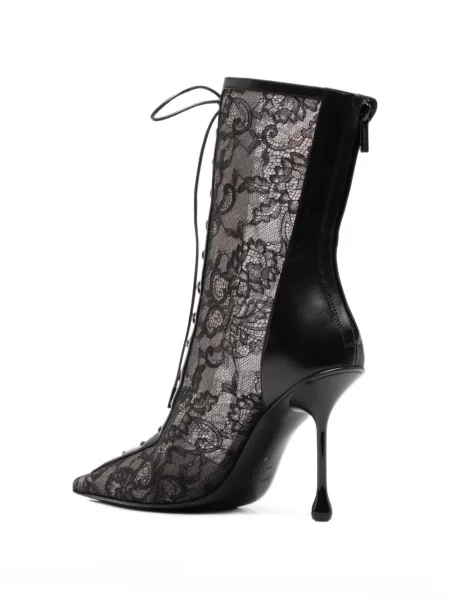 Μποτάκια Jimmy Choo με κορδόνια με δαντέλα μαύρο