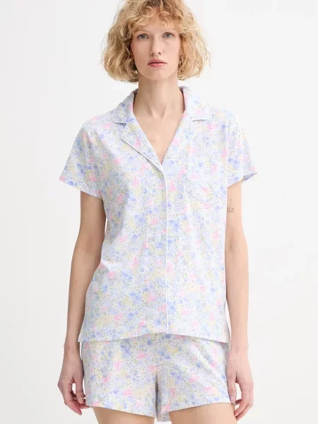 Lauren Ralph Lauren dvoudílné pyžamo s viskózou fialové