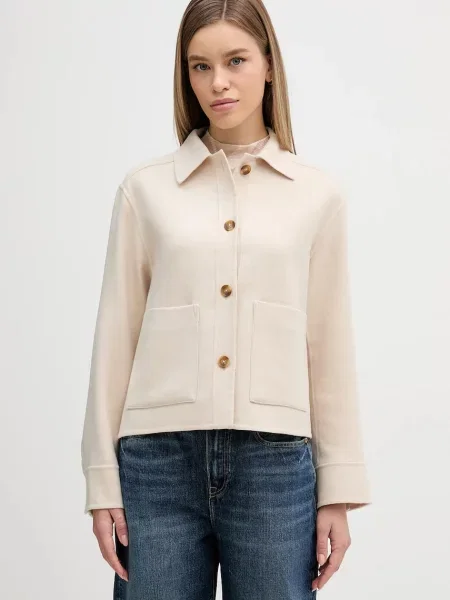 Barbour cămașă din amestec de lână Ashdon cu guler clasic regular bej