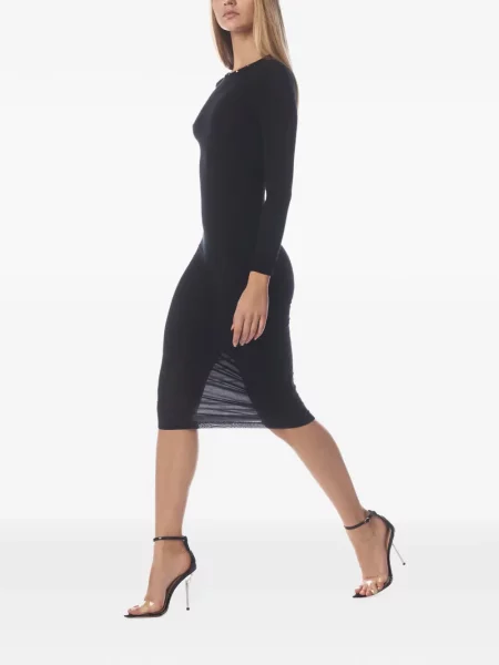 Lung rochie midi Tessitura cu tepi negru