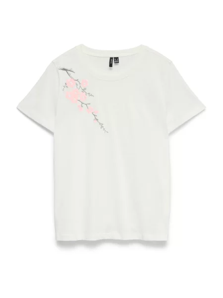 VERO MODA Tricou gri / roz alb